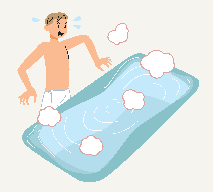 オートタイプで浴槽のお湯があふれた例