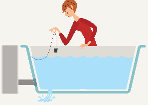 排水栓を抜く