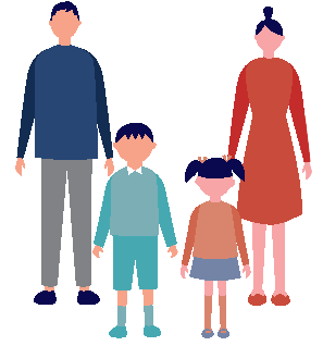 夫婦と子ども2人の4人家族