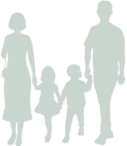 4人家族のシルエット