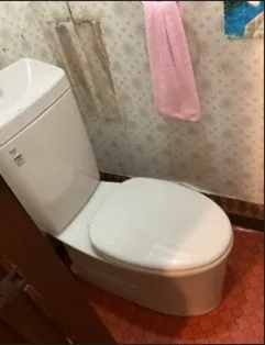 広島県東広島市｜トイレ水漏れ・タンクと便器のひび割れを確認し30年使用のトイレを新品交換