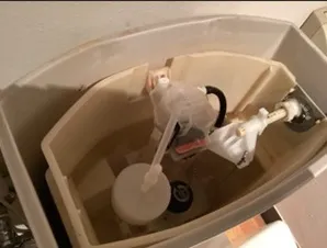 島根県出雲市｜トイレの水が出ない・ボールタップ故障でタンクに水がたまらず部品交換
