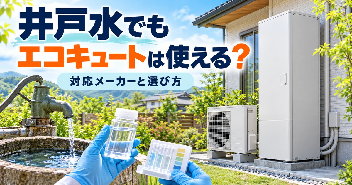 井戸水対応エコキュートの水質検査とメーカー選びを解説するイメージ