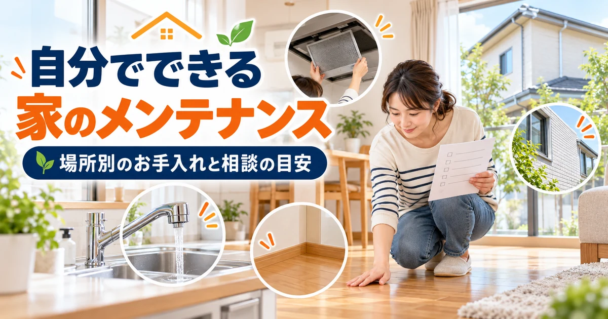 自分でできる家のメンテナンスを場所別に点検する家族