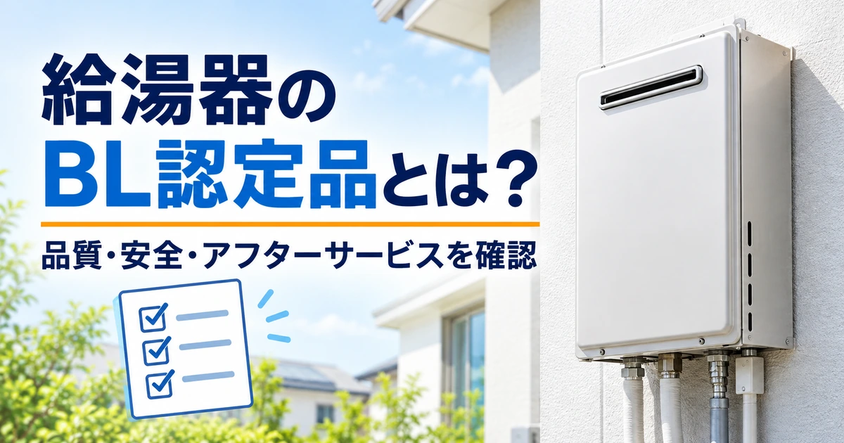 給湯器のBL認定品とBLマークの意味を解説するイメージ