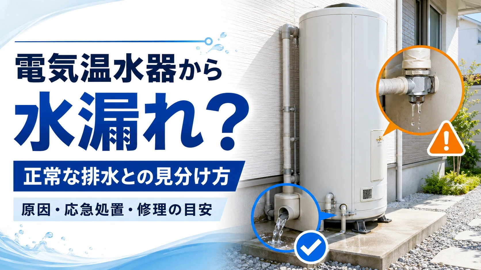 電気温水器の水漏れと正常な排水の見分け方