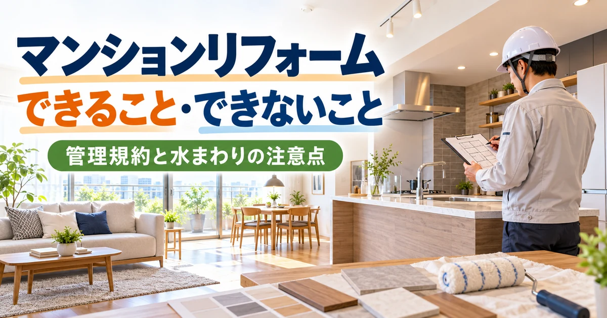 マンションリフォームでできること・できないことと管理規約の注意点