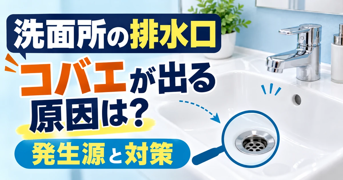 洗面所の排水口にコバエが出る原因と発生源の対策