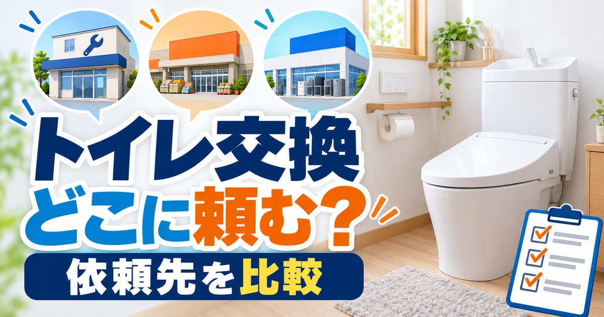 トイレ交換をどこに頼むか専門業者・ホームセンター・家電量販店で比較