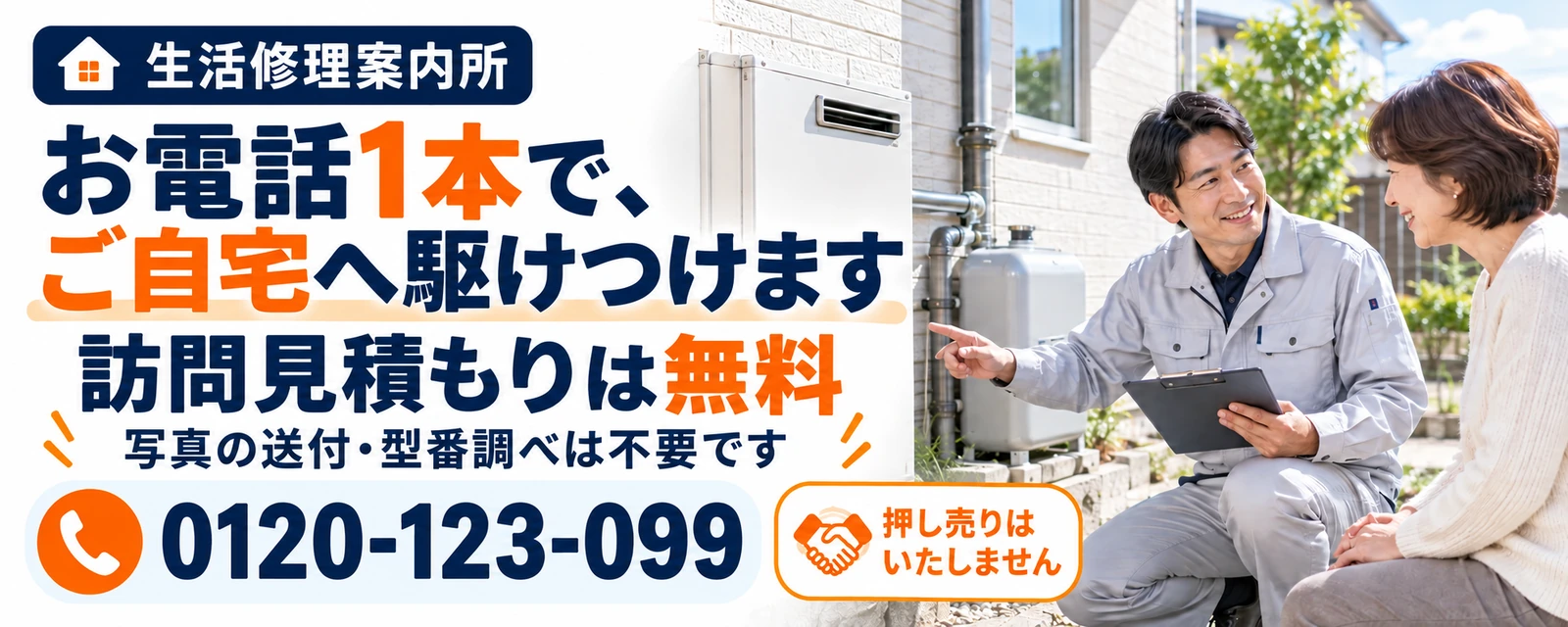 生活修理案内所はお電話1本で駆け付け無料見積します